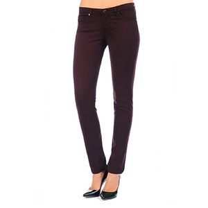 AG Adriano Goldschmied Burgundy The Stilt Cigarette Pant